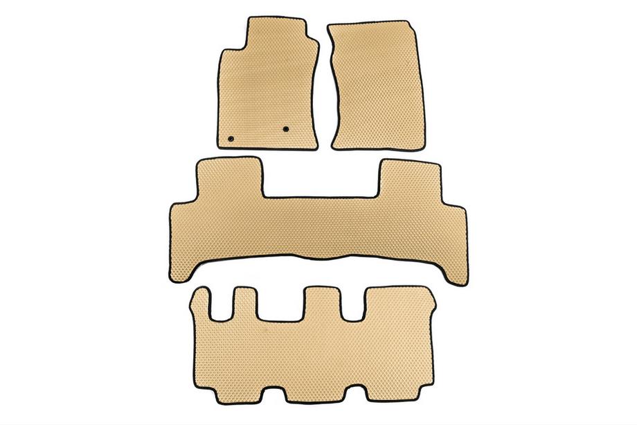 Toyota Land Cruiser Prado 120 2002-2009 EVA Floor Mats (3 Rows, Beige) Image