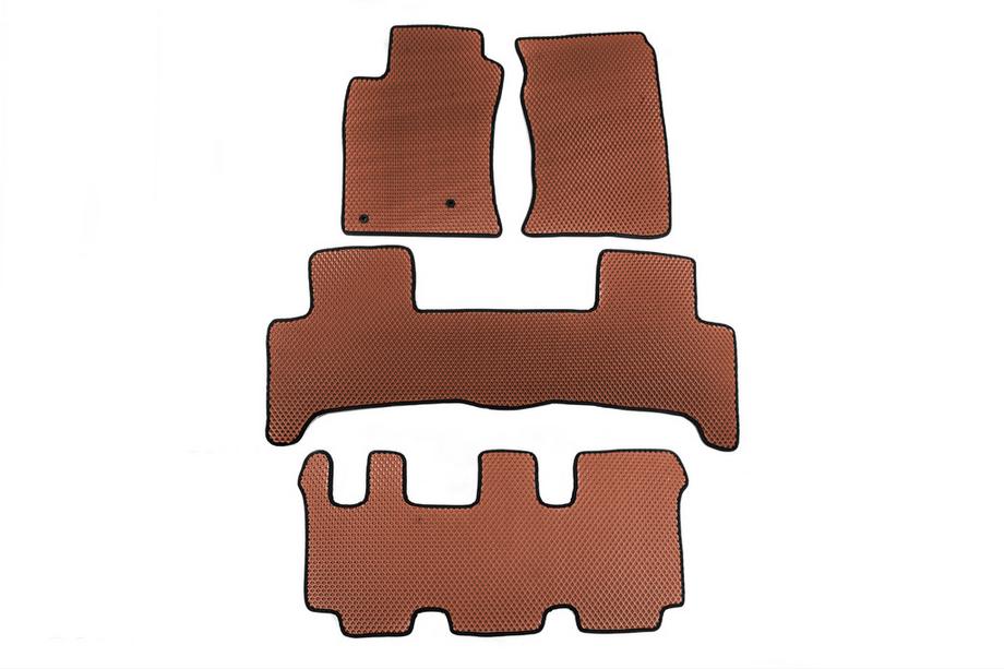 Lexus GX470 2002-2009 EVA Floor Mats (3 Rows, Brown) Image