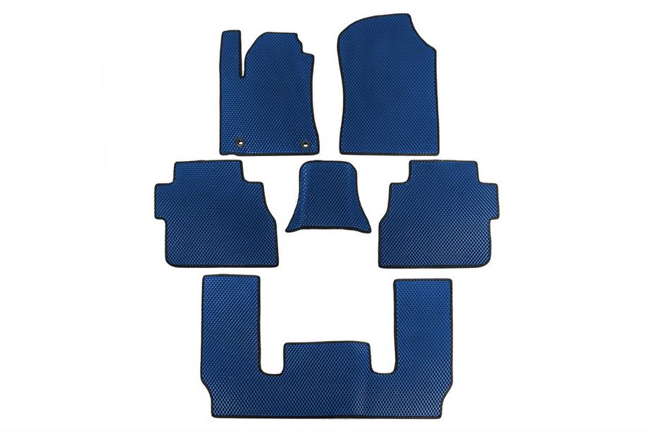 Toyota Sequoia 2007-2022 EVA Floor Mats 3 Rows (Blue) Image