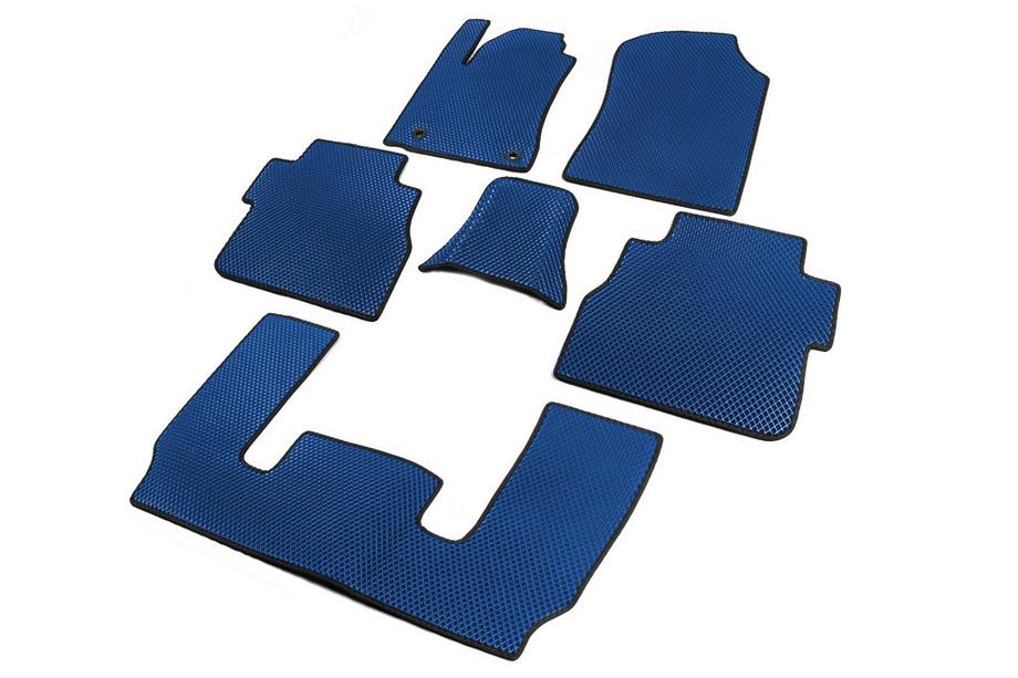 Toyota Sequoia 2007-2022 EVA Floor Mats 3 Rows (Blue) Middle Row - Armrest Photo 2