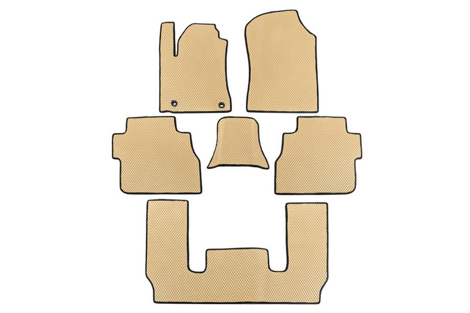 Toyota Sequoia 2007-2022 EVA Floor Mats 3 Rows (Beige) Image