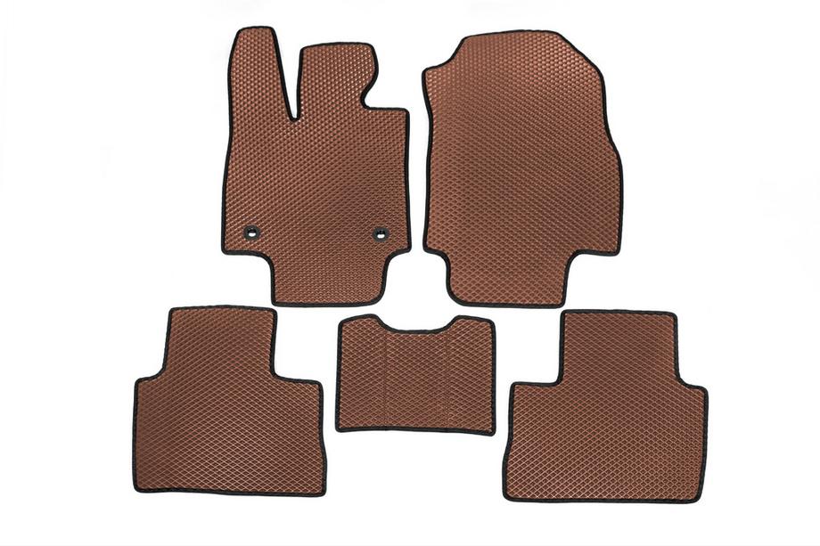 Toyota Rav 4 2019–2025 EVA Floor Mats Automatic Transmission (Brown) Image