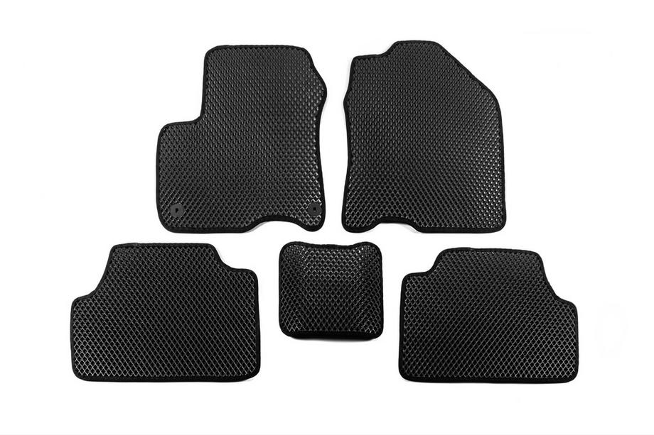 Hyundai Kona 2017-2023 EVA Floor Mats V1 (Electro, Black) Image