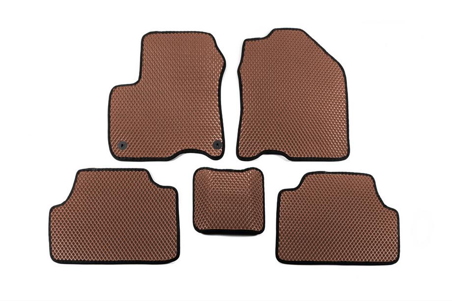 Hyundai Kona 2017-2023 EVA Floor Mats V1 (Electric, Brown) Image