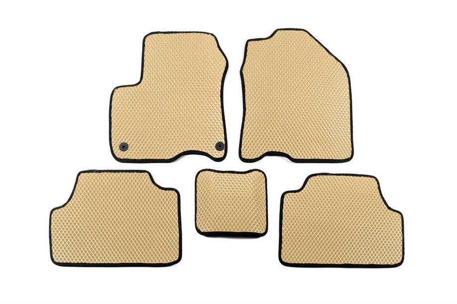 Hyundai Kona 2017-2023 EVA Floor Mats V1 (Electric, Beige) Image
