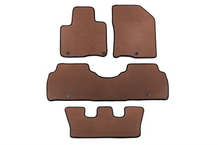 Kia Sorento IV MQ4 2020- EVA floor mats (7-seater, Hybrid, Brown) Image