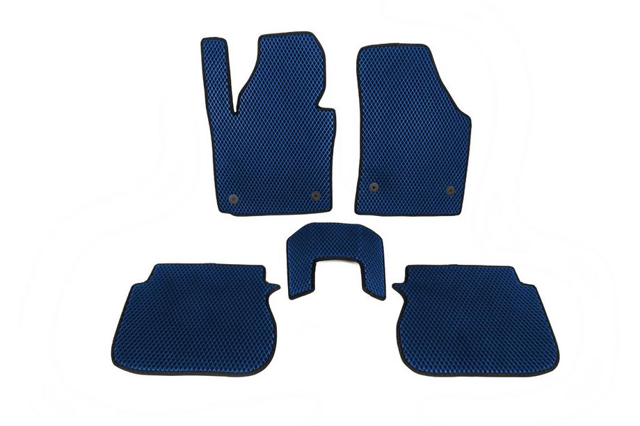 Volkswagen Caddy 2015-2020 EVA Floor Mats (Blue) 5 pcs, front and rear (standard, 2 sliding doors) Photo 5