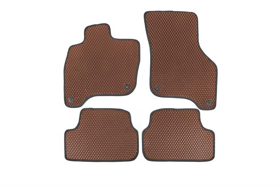 Volkswagen Golf 7/E-Golf 2012-2020 EVA Floor Mats for E-Golf (Brown) Photo 1