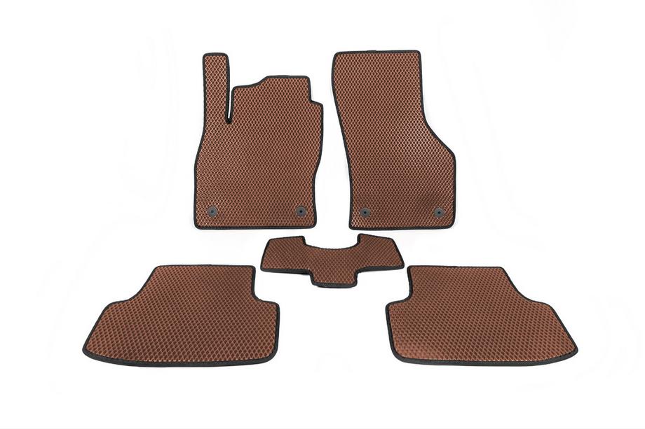 Volkswagen Golf 7/E-Golf 2012-2020 EVA Floor Mats for Golf 7 (Brown) Image