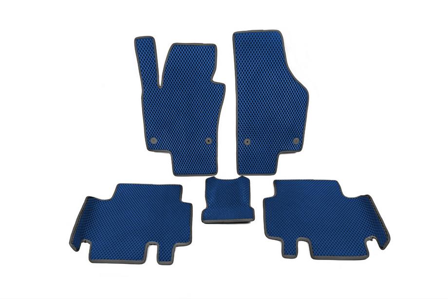 Volkswagen Sharan 2010-2023 Polyurethane EVA Floor Mats (2 Rows, Blue) Image