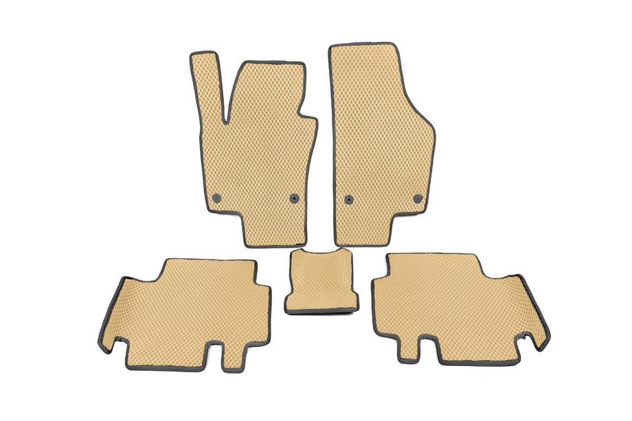 Volkswagen Sharan 2010-2023 Polyurethane Floor Mats (2nd Row, EVA, Beige) Image