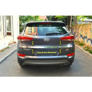 Clearance Trunk Lid Trim above License Plate (2015–2018, upper, wide, stainless steel) Hyundai Tucson TL 2016-2021 photo 2