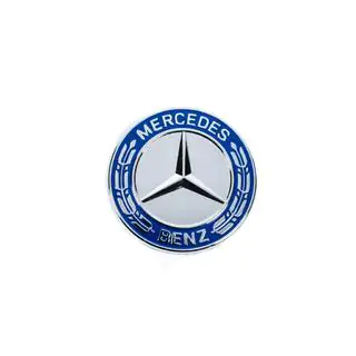 Hood emblem delete cap for Mercedes (blue and chrome, 57mm) photo 2