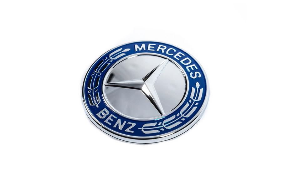 Mercedes-Benz Hood emblem delete cap for Mercedes (blue and chrome, 57mm) Photo 1