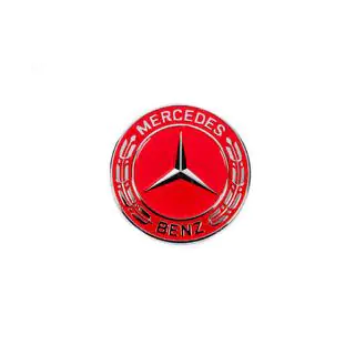 Hood emblem delete cap for Mercedes (red, 57mm) photo 1