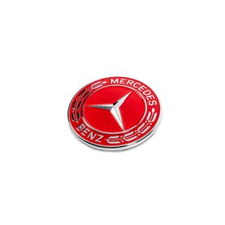 Hood emblem delete cap for Mercedes (red, 57mm) photo 2