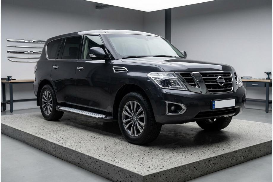 Nissan Armada 2016-2024 Side Steps Allmond Grey (2 pcs, Aluminum) Photo 1