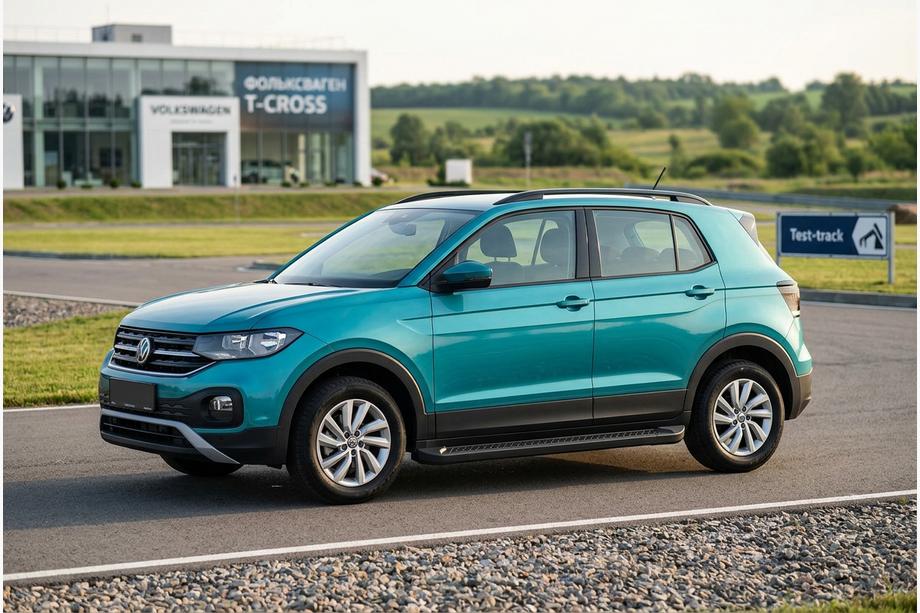 Volkswagen T-Cross 2019- Side Steps Allmond Black (2 pcs, Aluminum) Image