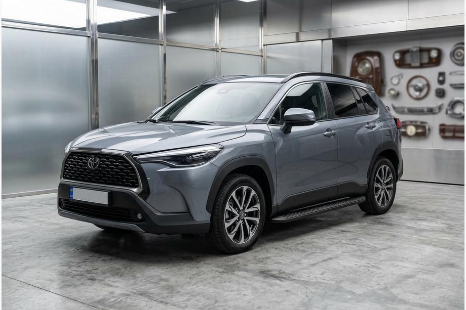 Toyota Corolla Cross 2020- Side Steps Tayga Black (2 pcs, Aluminum) Image