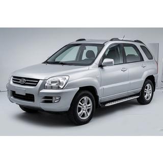 Side Steps Shining V1 (2 pcs, Aluminum) Kia Sportage 2004-2010 photo 1