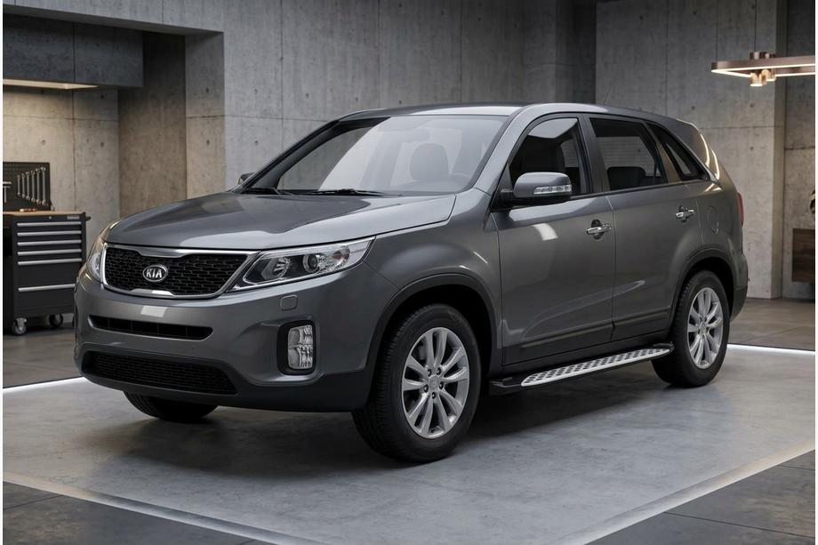Kia Sorento II XM 2009-2014 Side Steps Shining V1 (2 pcs, Aluminum) Image