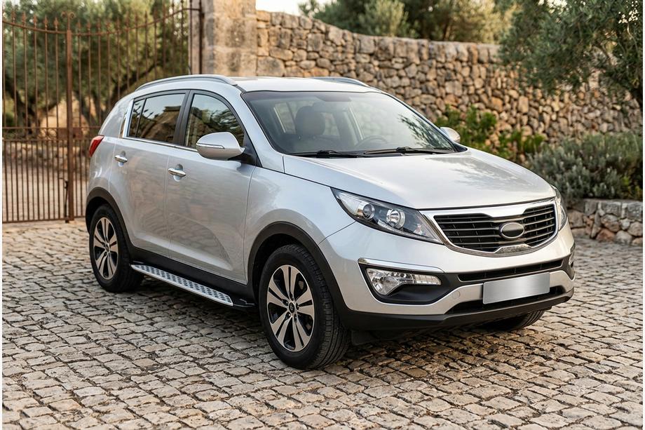 Kia Sportage 2010-2015 Side Steps Shining V1 (2 pcs, Aluminum) Image