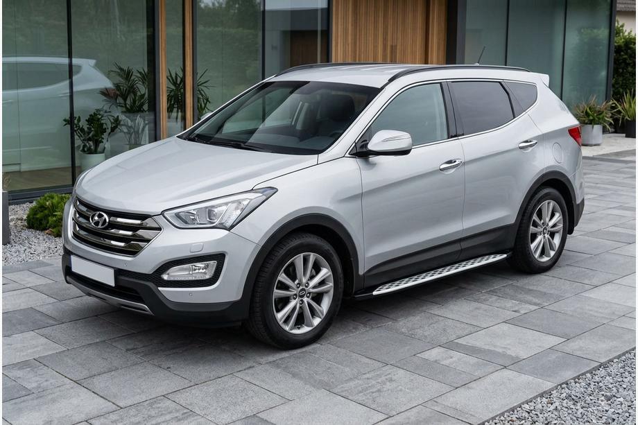 Hyundai Santa Fe 3 2012-2018 Side Steps Shining V1 (2 pcs, Aluminum) Image