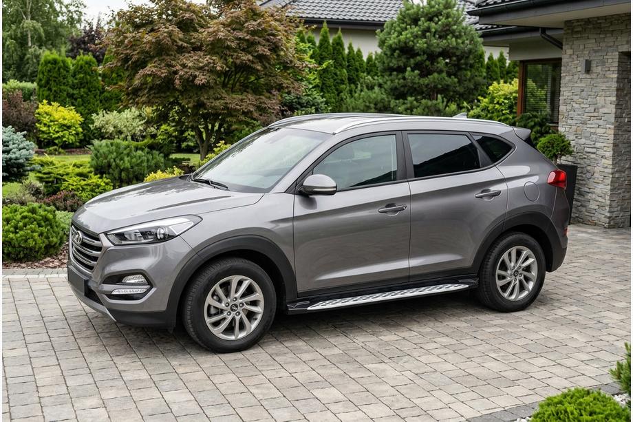Hyundai Tucson TL 2016-2021 Side Steps Shining V1 (2 pcs, Aluminum) Photo 1