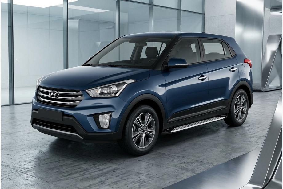 Hyundai Creta 2014-2020 Side Steps Shining V1 (2 pcs, Aluminum) Image