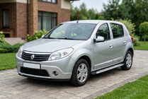 Renault Sandero 2007-2013 Side Steps Shining V1 (2 pcs, Aluminum) photo 1