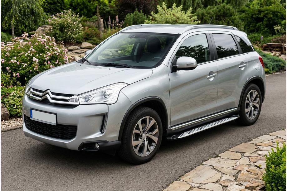 Citroen C-4 Aircross 2012-2017 Side Steps Shining V1 (2 pcs, Aluminum) Photo 1
