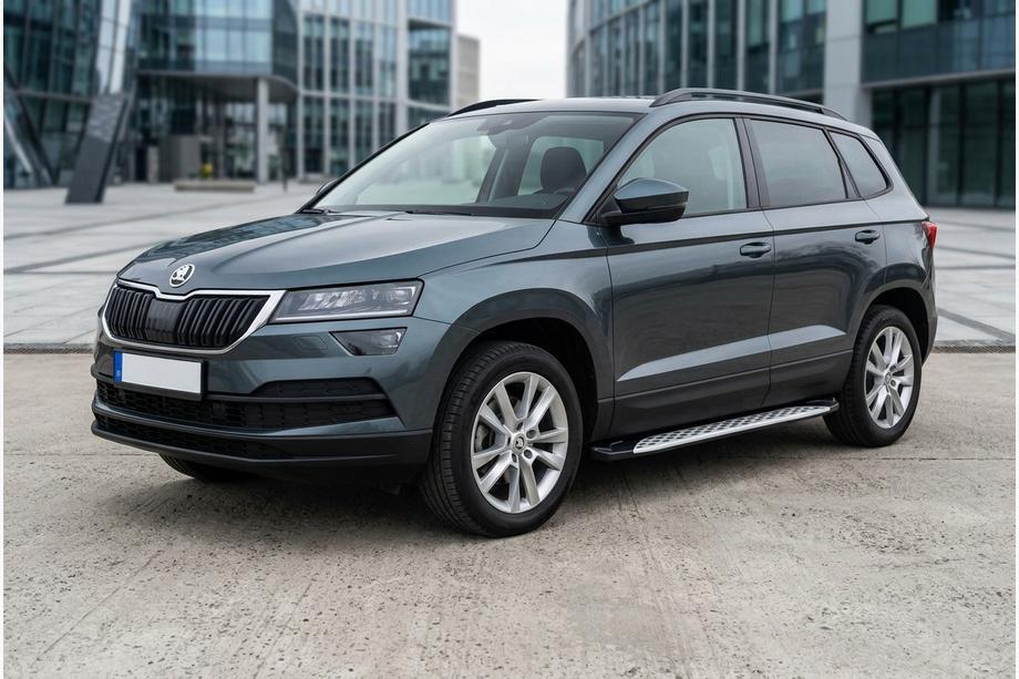 Skoda Karoq 2018- Side Steps Shining V1 (2 pcs, Aluminum) Image