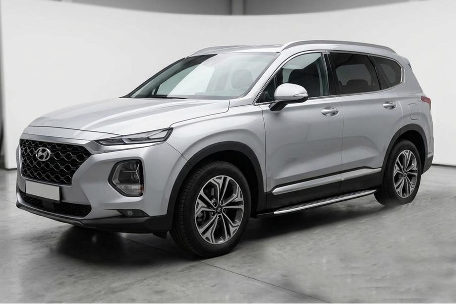Hyundai Santa Fe 4 2018-2023 Side Steps Shining V1 (2 pcs, Aluminum) Image