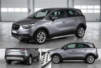 Opel Crossland X 2017-2024 Side Steps Shining V1 (2 pcs, Aluminum) photo 1