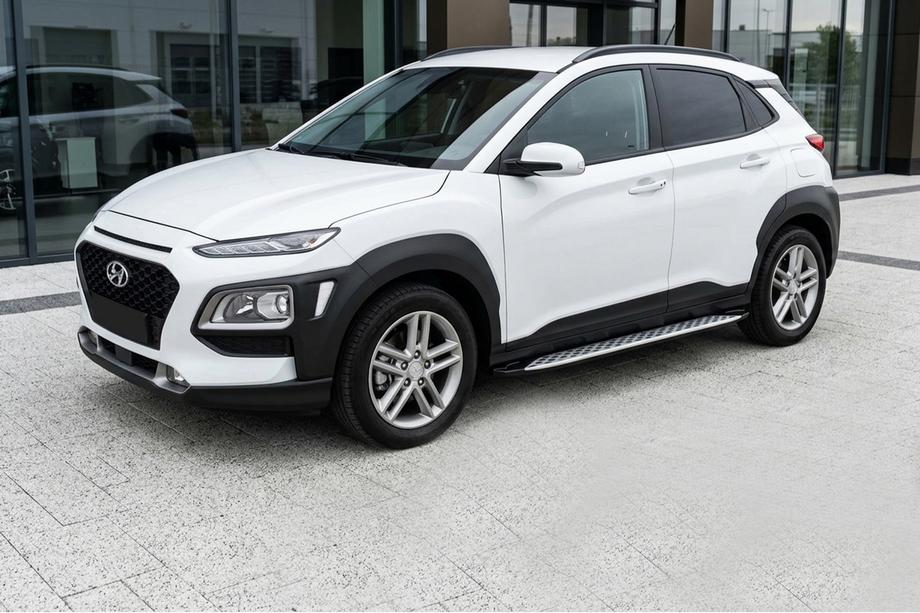 Hyundai Kona 2017-2023 Side Steps Shining V1 (2 pcs, Aluminum) Image
