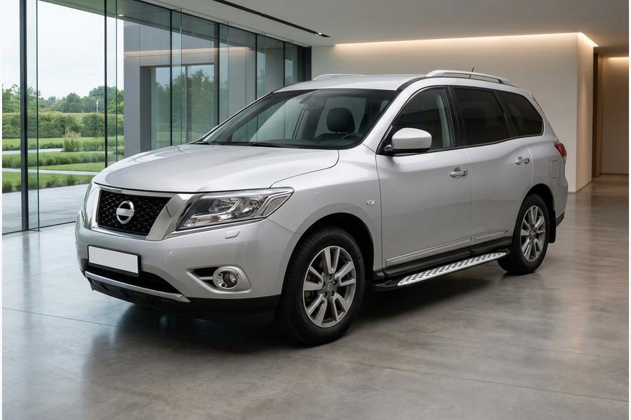 Nissan Pathfinder R52 2012-2021 Side Steps Shining V1 (2 pcs, Aluminum) Image