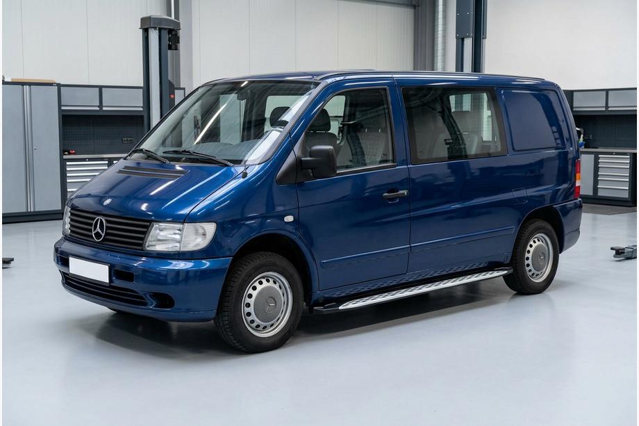 Mercedes Vito W638 1996-2003 Side Steps Shining V1 (2 pcs, Aluminum) Image