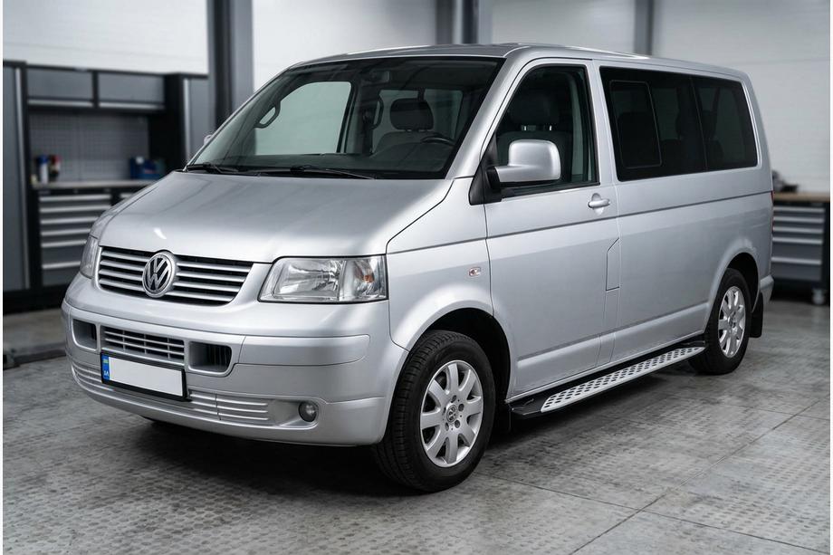 Volkswagen T5 Multivan 2003–2010 Side Steps Shining V1 (2 pcs, Aluminum) Short Wheelbase Image