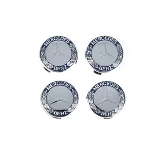 Wheel center caps 71/75 mm without ring (set of 4, blue V1) photo 2
