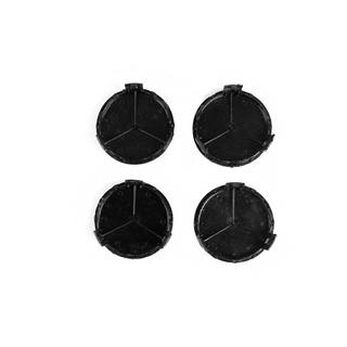 Wheel center caps 71/74 mm without ring (set of 4, gloss black) photo 3