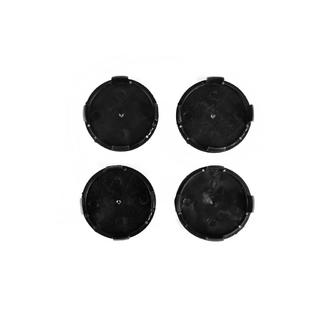 Wheel center caps 71/74 mm without ring (4 pcs, black with chrome logo) photo 3