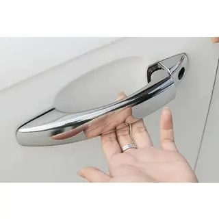 Chrome door handle covers without buttons (4 pcs, stainless steel) photo 2