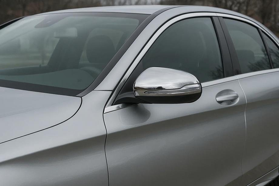 Mercedes C-class W205 2014-2021 Mirror Covers (2 pcs, Stainless Steel) Image