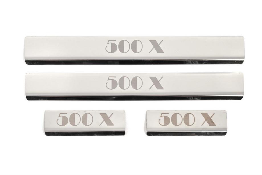 Fiat 500X 2014-2024 Door Sill Covers (4 pcs, Stainless Steel) Image