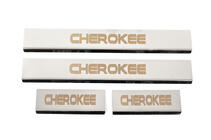 Jeep Grand Cherokee WK2 2010-2021 Door Sill Protectors V-2 (4 pcs, Stainless Steel) photo 1