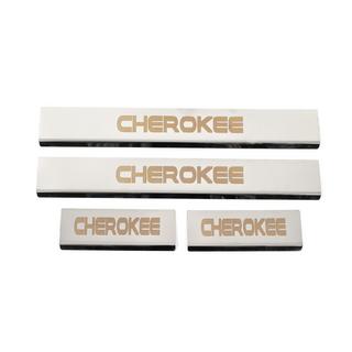 Door Sill Protectors V-2 (4 pcs, Stainless Steel) Jeep Grand Cherokee WK2 2010-2021 photo 1