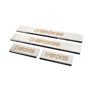 Door Sill Protectors V-2 (4 pcs, Stainless Steel) Jeep Grand Cherokee WK2 2010-2021 photo 2