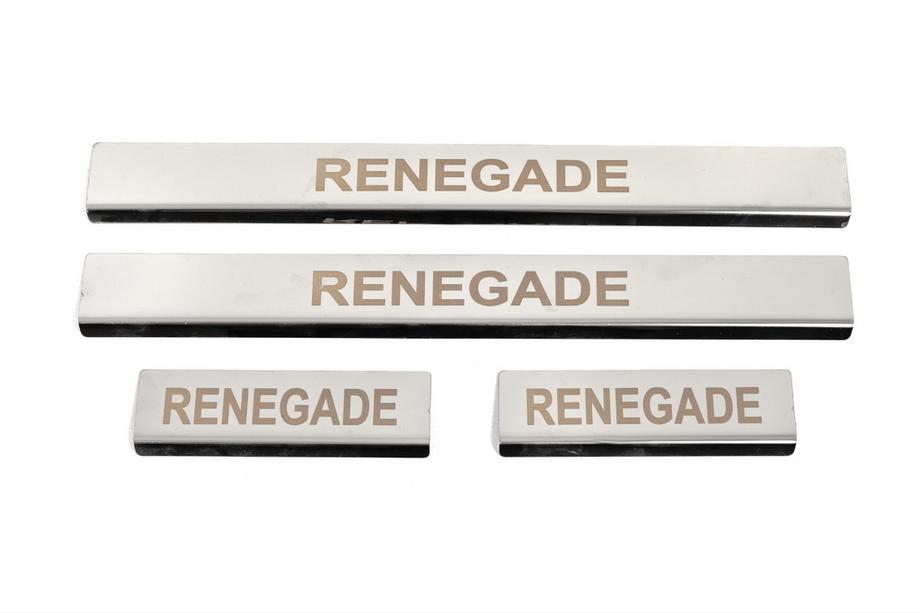 Jeep Renegade 2014- Door Sill Covers (4 pcs, Stainless Steel) Photo 1