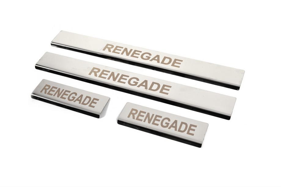 Jeep Renegade 2014- Door Sill Covers (4 pcs, Stainless Steel) Photo 2