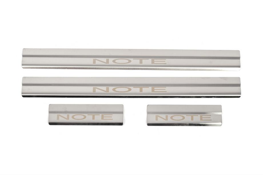 Nissan Note 2012-2020 Door Sill Covers (4 pcs, Stainless Steel) Gloss Image
